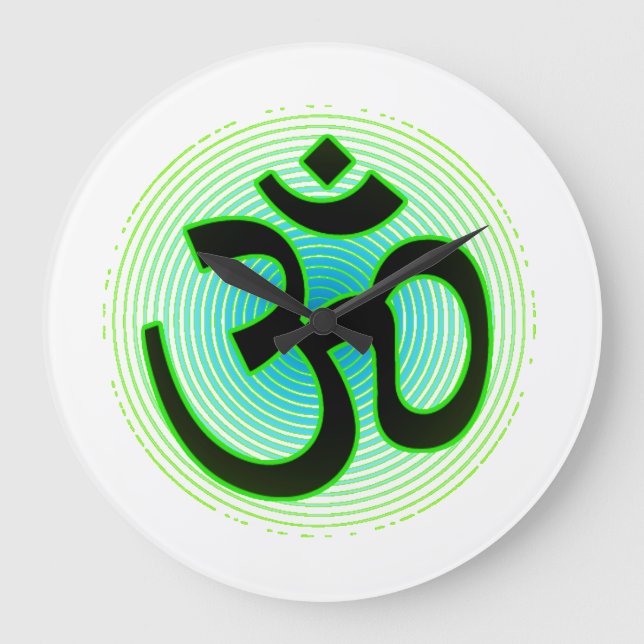 Om (aum) wall clock große wanduhr (Vorderseite)