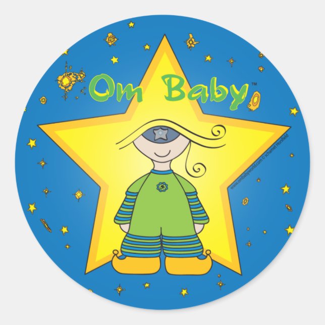 Om Baby Kleinaufkleber Runder Aufkleber (Vorderseite)