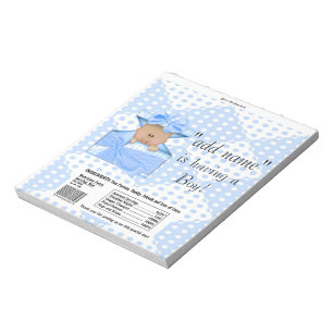 OM Babydusche Süßigkeiten Bar Wrapper Gastgesche Notizblock