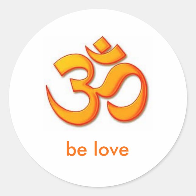 Om Be Liebe Aufkleber (Vorderseite)