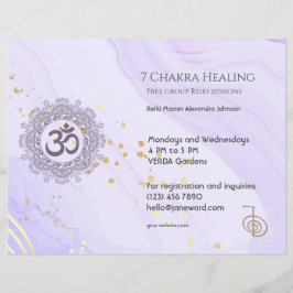 OM Chakra Energy Healer Reiki Lila Horizontal Flyer