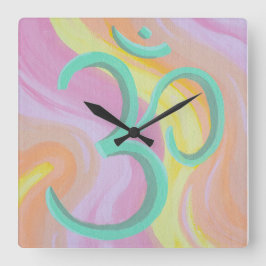 Om Clock Quadratische Wanduhr