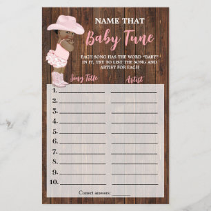 OM Cowgirl Name dieser Baby Tune Duschkarte Flyer