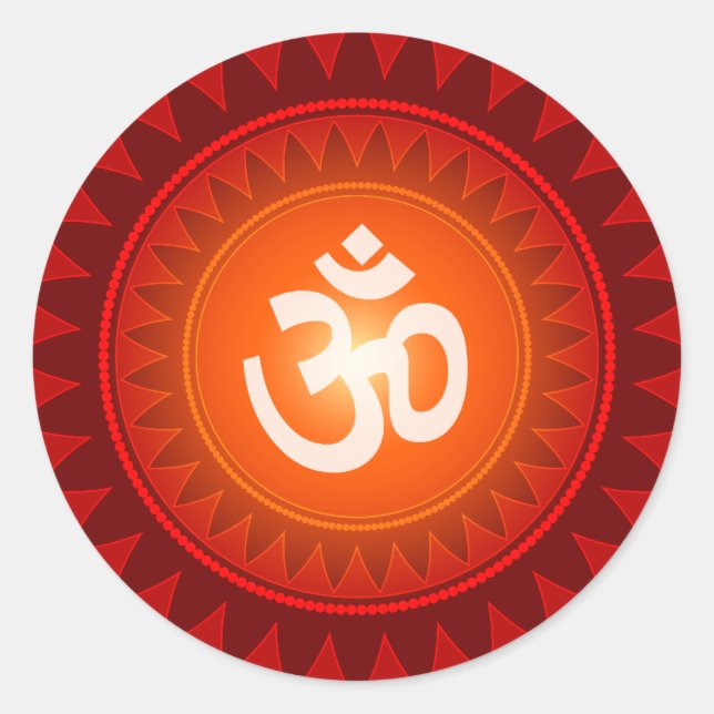 Om Design Runder Aufkleber (Vorderseite)