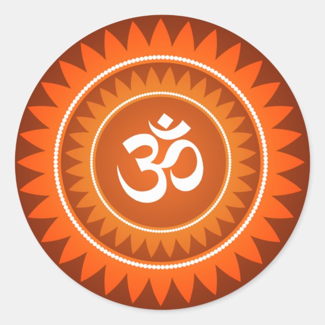 Om Design Runder Aufkleber (Vorderseite)