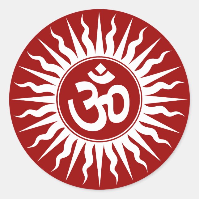 Om Design Runder Aufkleber (Vorderseite)