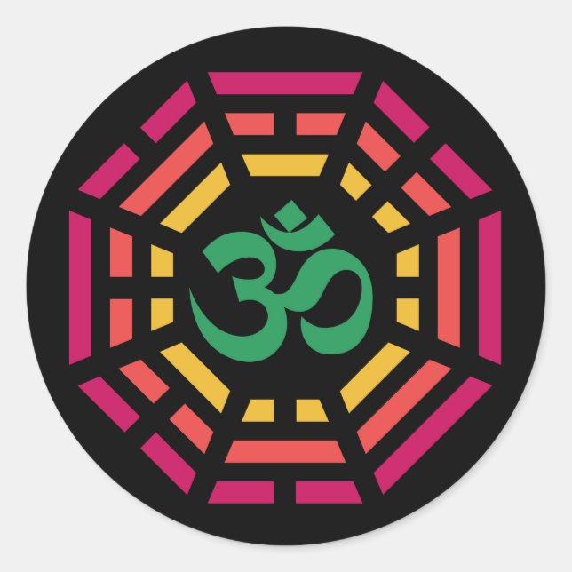 Om Dharma Runder Aufkleber (Vorderseite)