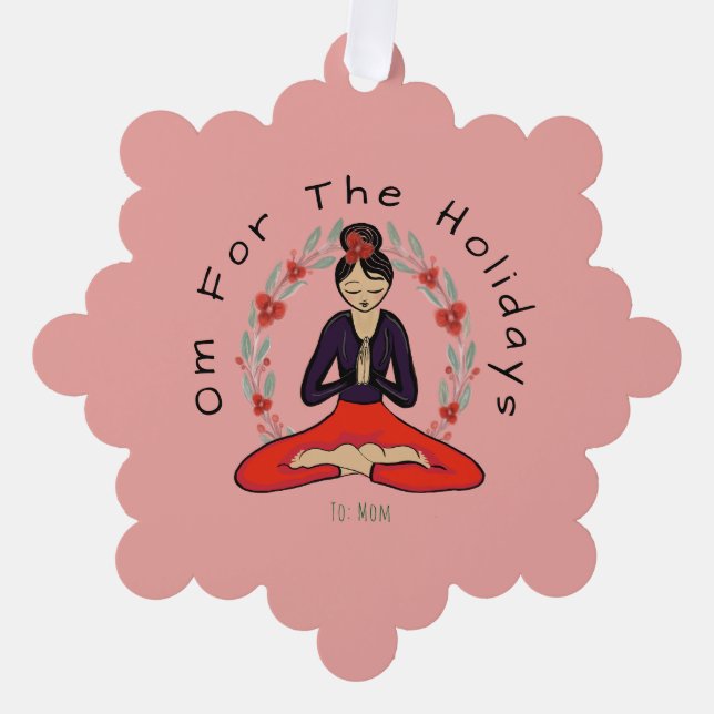 Om For The Holidays Ornament Card Karte (Vorderseite)