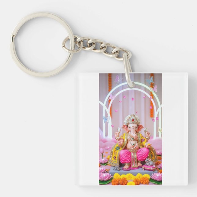 ✨ Om Ganesh – Divine Symbol of Wisdom & Prosperity Schlüsselanhänger (Vorderseite)