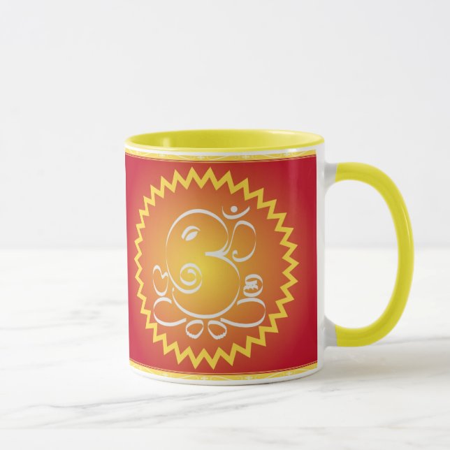 OM Ganesha mit gelbem Stern Tasse (Rechts)