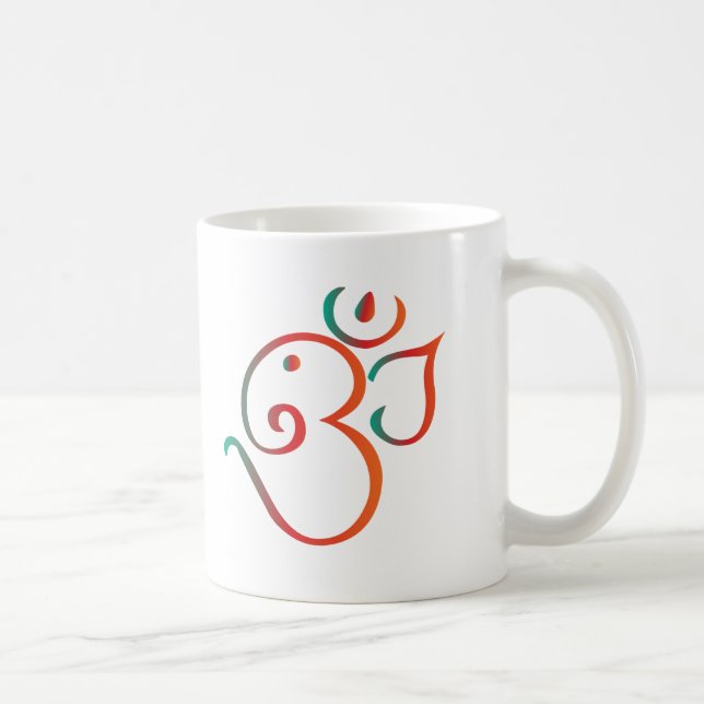 OM-ganpati-grün-orange Kaffeetasse (Rechts)