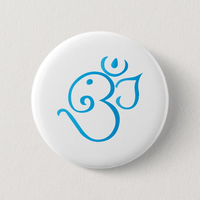 OM-ganpati-turqoise Button (Vorderseite)