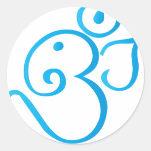 Om-ganpati-turqoise Runder Aufkleber
