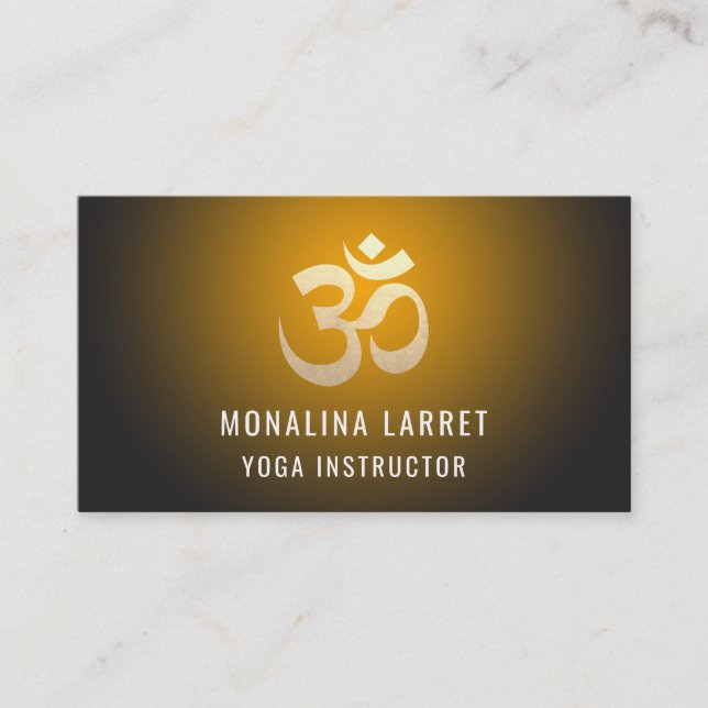 OM-Goldmeditations-Symbol-Yoga-Lehrer Visitenkarte (Vorderseite)