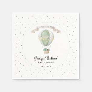 OM grüne Heißluftballon Babyduschpapier Servietten