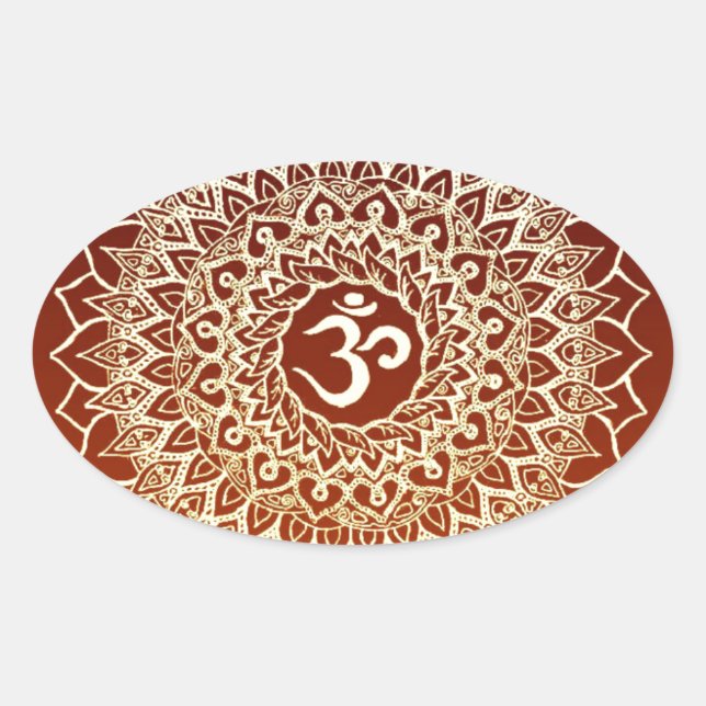OM HINDU SYMBOL OVALER AUFKLEBER (Vorderseite)