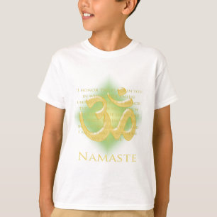 OM im Grün u. im Gold - Namaste T-Shirt