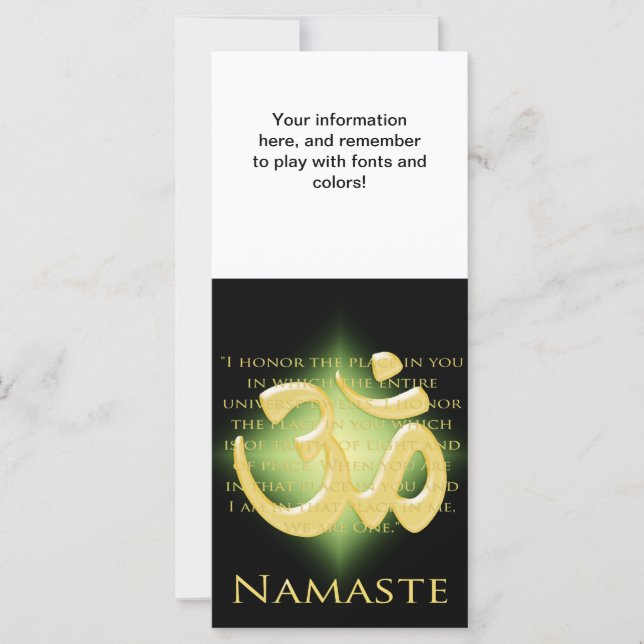 Om in Black & Gold - Namaste (Vorderseite)