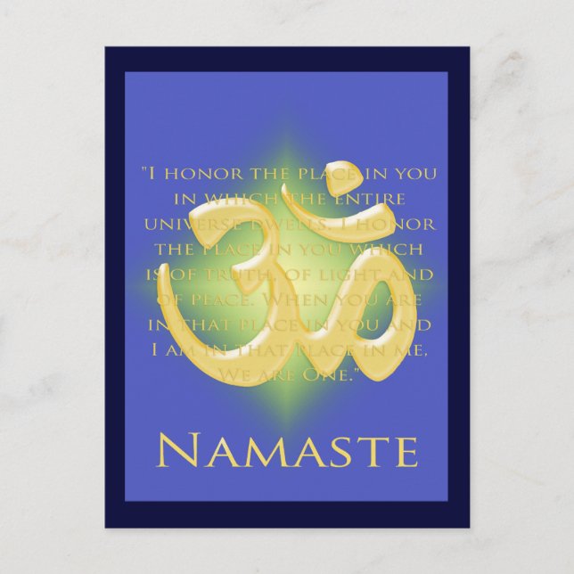 Om in Blue & Gold - Namaste Postkarte (Vorderseite)