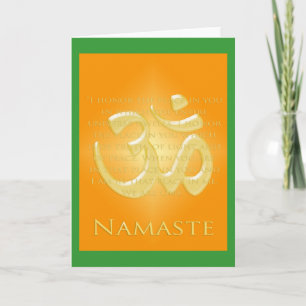 OM in den Orangen u. im Gold - Namaste Karte