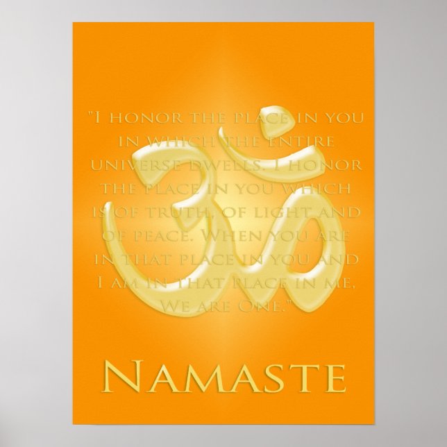 Om in Orange & Gold - Namaste Poster (Vorne)