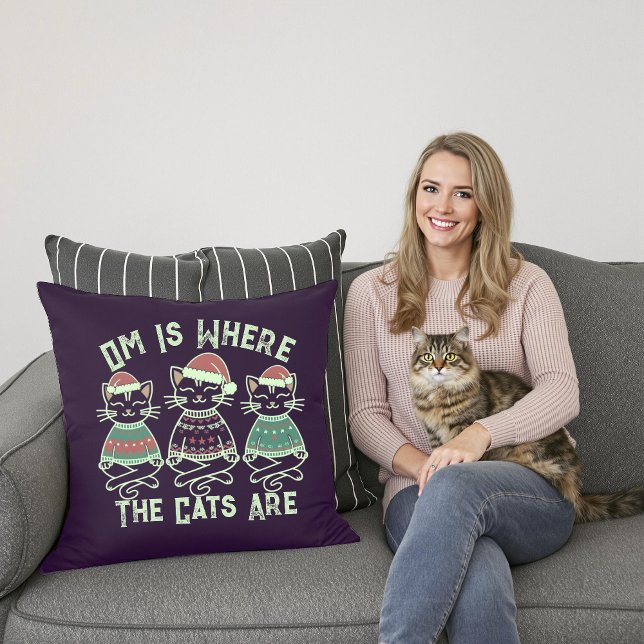 Om ist, wo die Katzen sind festliche Thrombozyt Kissen (Von Creator hochgeladen)