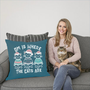Om ist, wo die Katzen sind festliche Thrombozyt Kissen