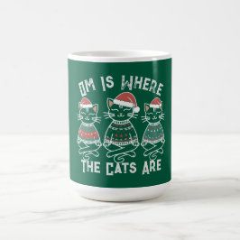 Om ist wo die Katzen sind - Funny Yoga Weihnachten Kaffeetasse