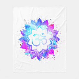 *~* OM Lila Rosa Lotus Blume Mandala Fleecedecke