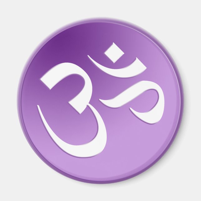 Om, Lila und weiß Magnet (Vorne)