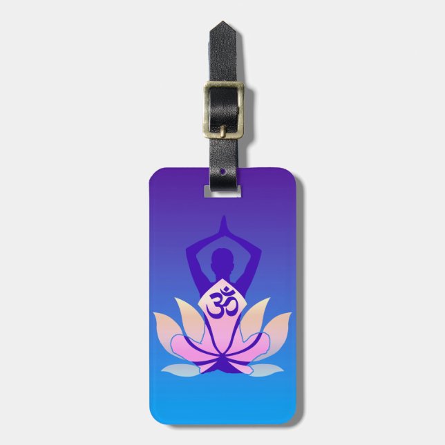 OM-Lotos-Yoga-Pose-Dekor Gepäckanhänger (Vorderseite vertikal)