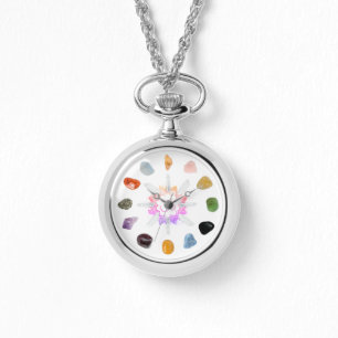 *~* Om Lotus Crystal Grid Chakra Stones Spirituell Armbanduhr
