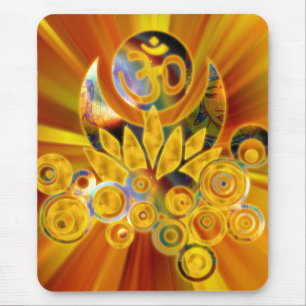 Om Lotus   Gelborange Zoom Mousepad