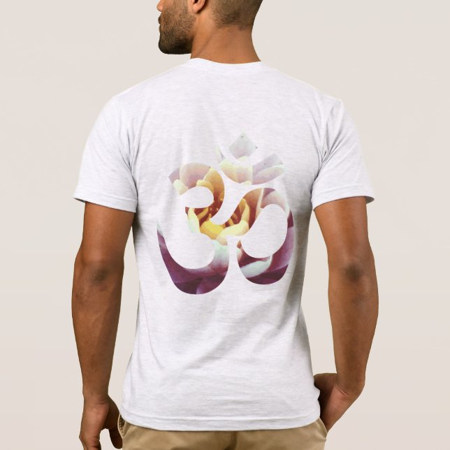 Om Lotus Mantra Yoga Mens Doppelseitige Vorlage T-Shirt (Rückseite)