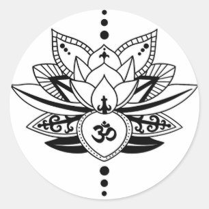 OM Lotus Runder Aufkleber