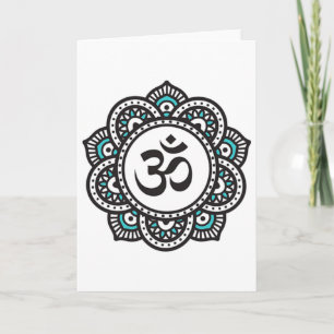 Om Lotusblumen-Symbol spirituelles Yoga Buddhismus Karte