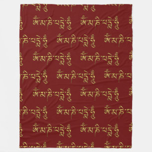 OM MA NI PADME HUM - Tibetischer Sanskrit Mantra 1 Fleecedecke