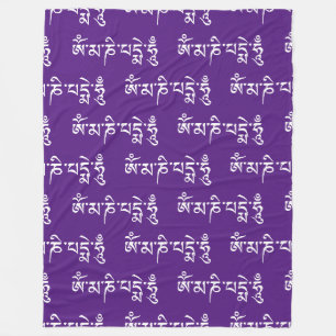 OM MA NI PADME HUM - Tibetischer Sanskrit Mantra 2 Fleecedecke