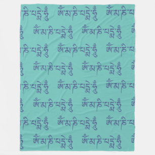 OM MA NI PADME HUM - Tibetischer Sanskrit Mantra 3 Fleecedecke