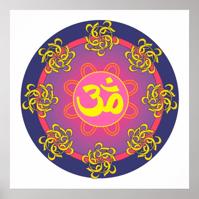 Om Mandala Art Poster (Vorne)