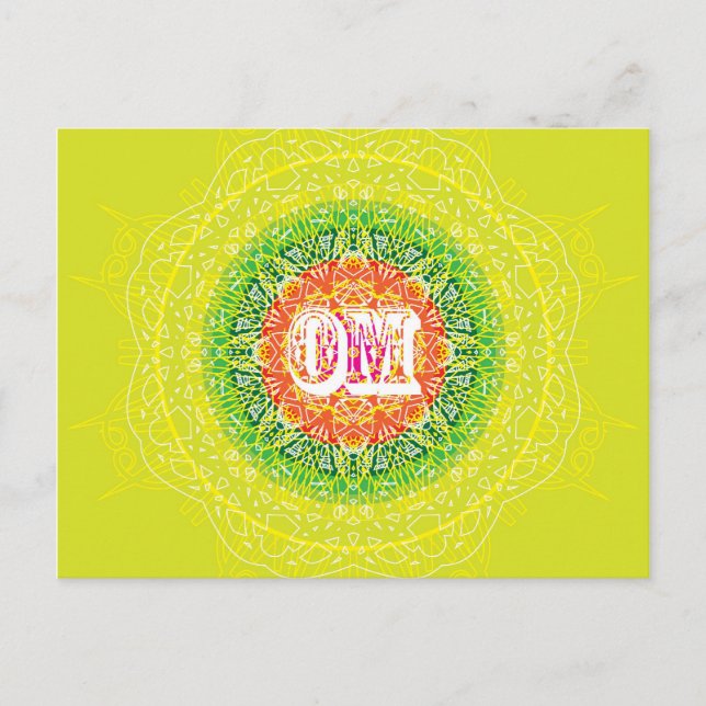 Om Mandala Design for Yoga Postkarte (Vorderseite)