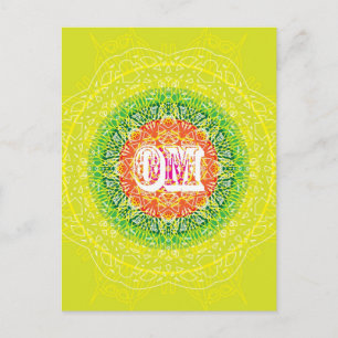 Om Mandala Design for Yoga Postkarte