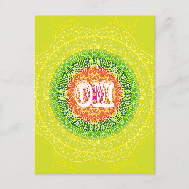 Om Mandala Design for Yoga Postkarte (Vorderseite)