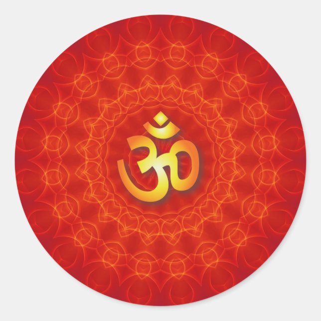 Om Mandala Design Runder Aufkleber (Vorderseite)