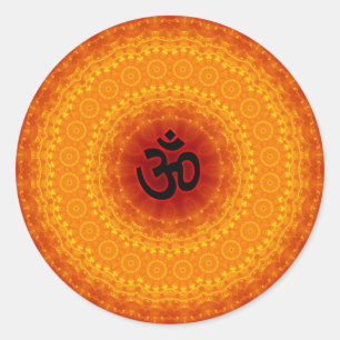 Om Mandala Design Runder Aufkleber