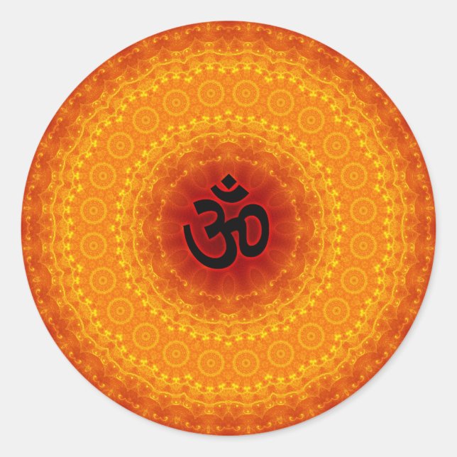 Om Mandala Design Runder Aufkleber (Vorderseite)