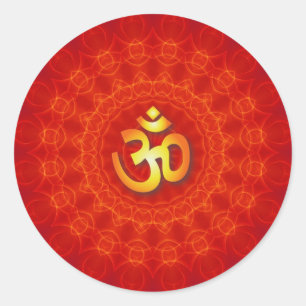 OM-Mandala-Entwurf Runder Aufkleber