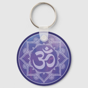 Om Mandala Purple Keychain Schlüsselanhänger