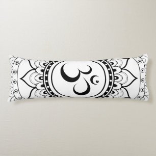 Om Mandala White & Black doppelseitig Seitenschläferkissen