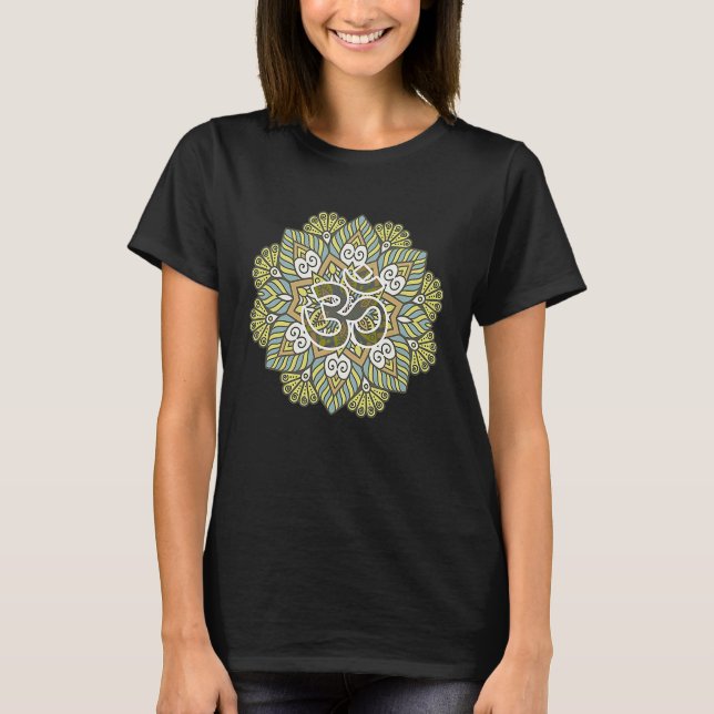 Om Mandalas  Spiritual Geometry Graphic T-Shirt (Vorderseite)